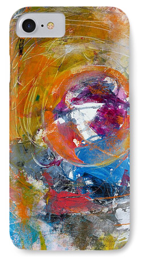 Katie Black iPhone 7 Case featuring the painting Worldly by Katie Black