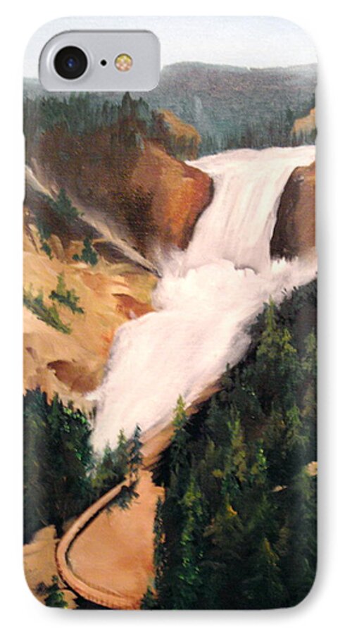 Yellowstone iPhone 7 Case featuring the painting Yellowstone by Ellen Canfield