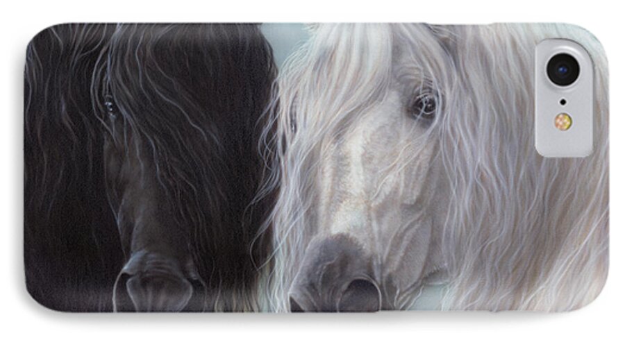 North Dakota Artist iPhone 7 Case featuring the painting Yin-Yang Horses by Wayne Pruse