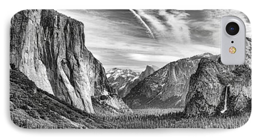 Bw iPhone 7 Case featuring the photograph Yosemite Panoramic by Chuck Kuhn