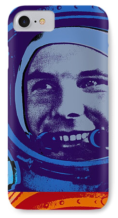 Soviet iPhone 7 Case featuring the digital art Yuri Gagarin by Jean luc Comperat