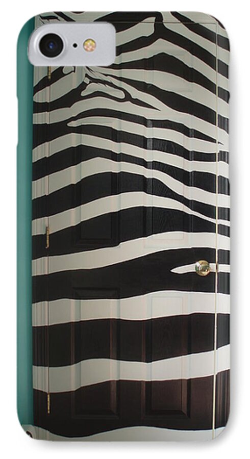 Op Art iPhone 7 Case featuring the painting Zebra Stripe Mural - Door Number 2 by Sean Connolly