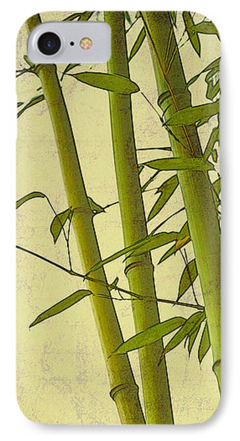 Asian iPhone 7 Case featuring the digital art Zen Bamboo Abstract I by Marianne Campolongo