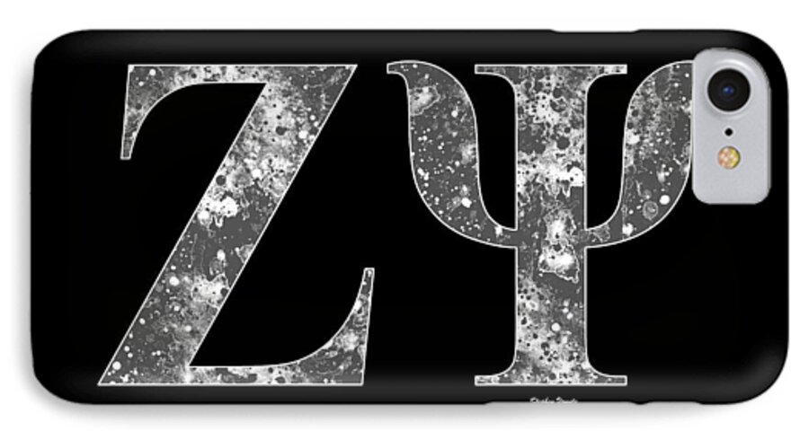 Zeta Psi iPhone 7 Case featuring the digital art Zeta Psi - Black by Stephen Younts