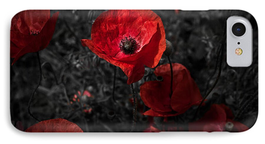 Poppy iPhone 7 Case featuring the photograph Poppy Red by B Cash