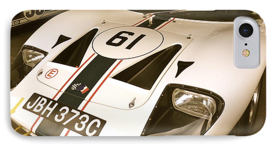 Classic Racing Cars iPhone 7 Case featuring the photograph 1965 Ford GT40 by John Colley