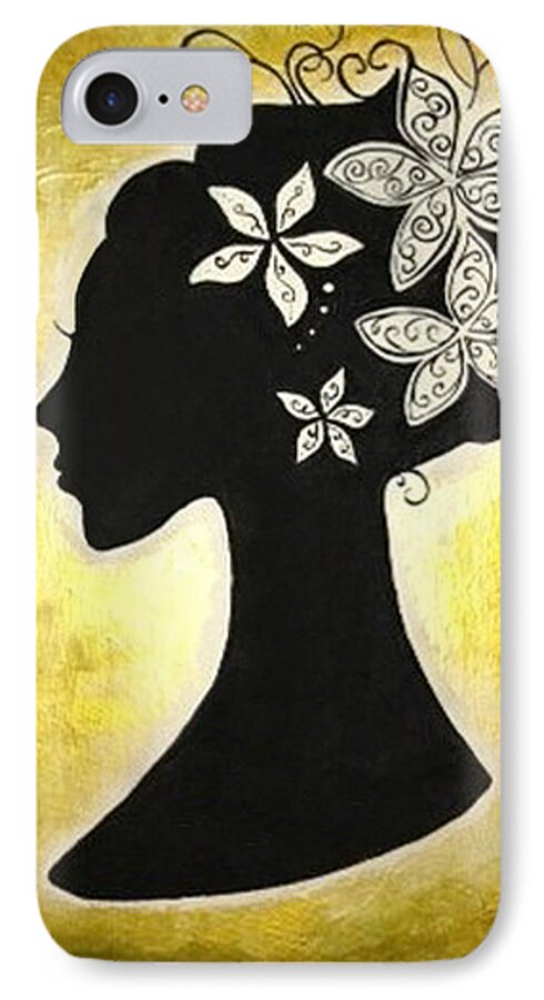 Silhouette iPhone 7 Case featuring the painting Bella Dama #1 by Brandy Nicole Stenstrom
