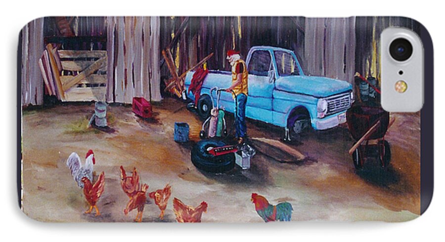 Gail Daley iPhone 7 Case featuring the painting Flat Tire #3 by Gail Daley