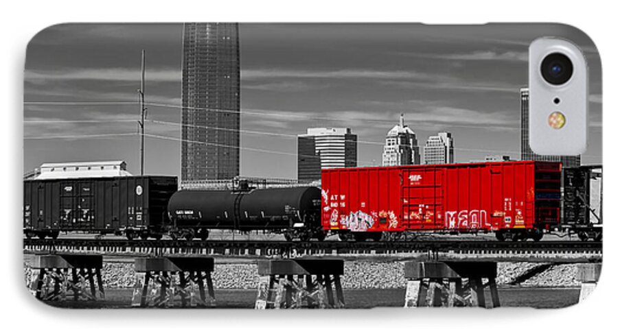 Red iPhone 7 Case featuring the photograph The Red Box Car #1 by Doug Long