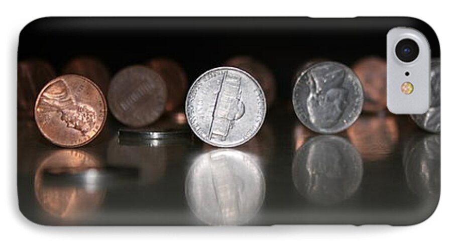Coins iPhone 7 Case featuring the photograph Abe vs Jefferson Panorama by Patrick Witz