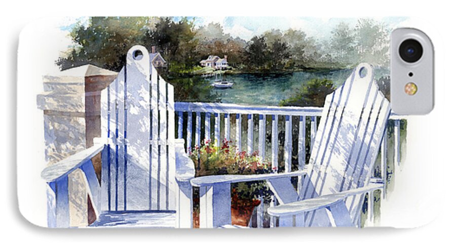 Chair iPhone 7 Case featuring the painting Adirondack Chairs Too by Andrew King