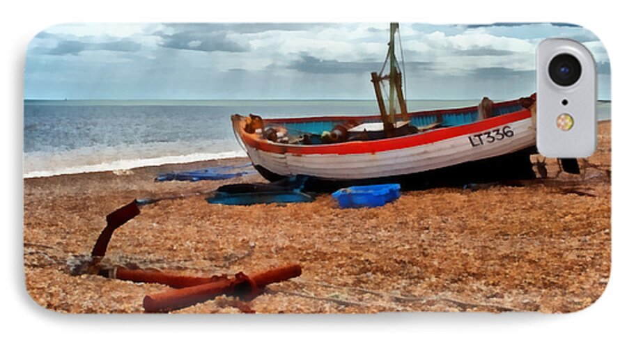 Boat iPhone 7 Case featuring the digital art Aldeburgh Fishing Boat by Bel Menpes