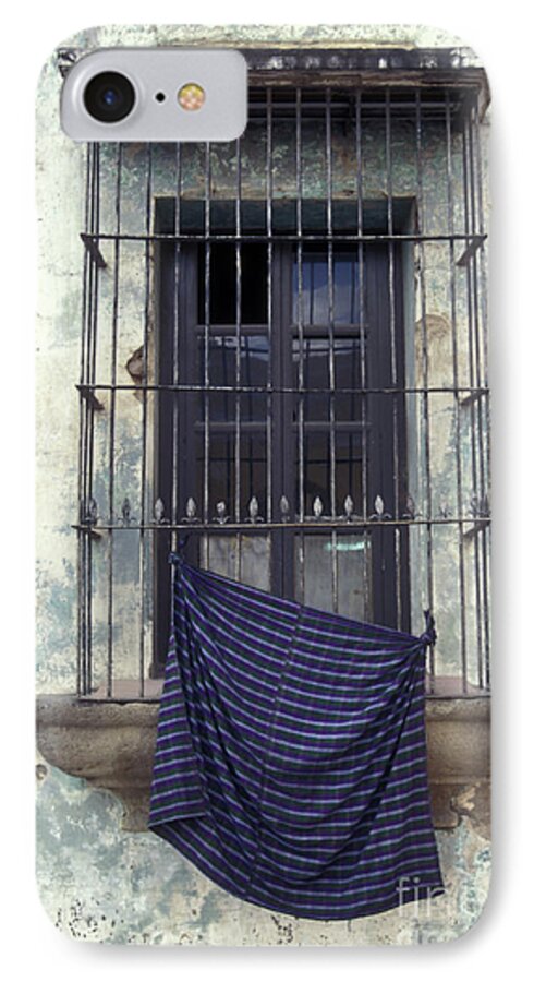 Guatemala iPhone 7 Case featuring the photograph ANTIGUA WINDOW Guatemala by John Mitchell