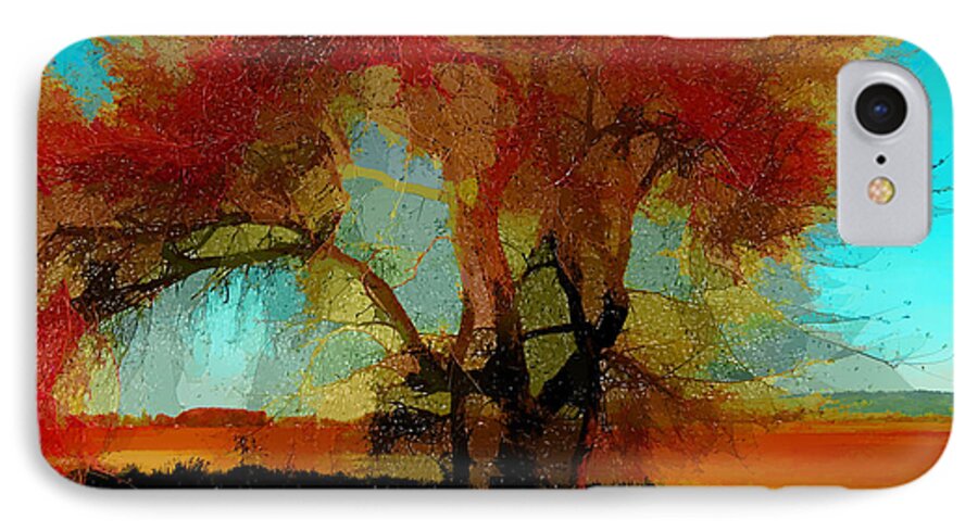 Mixed Media iPhone 7 Case featuring the photograph Autumn Tree by Bonnie Bruno