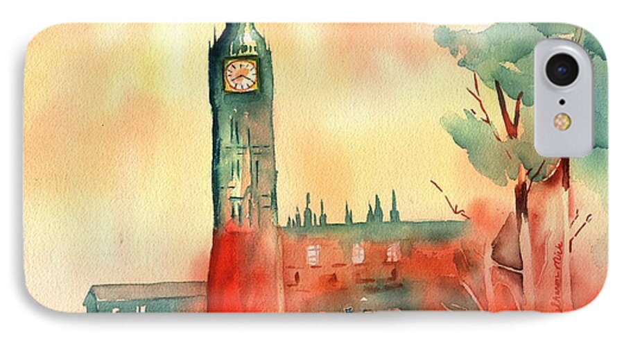 Sharon Mick iPhone 7 Case featuring the painting Big Ben  Elizabeth Tower by Sharon Mick