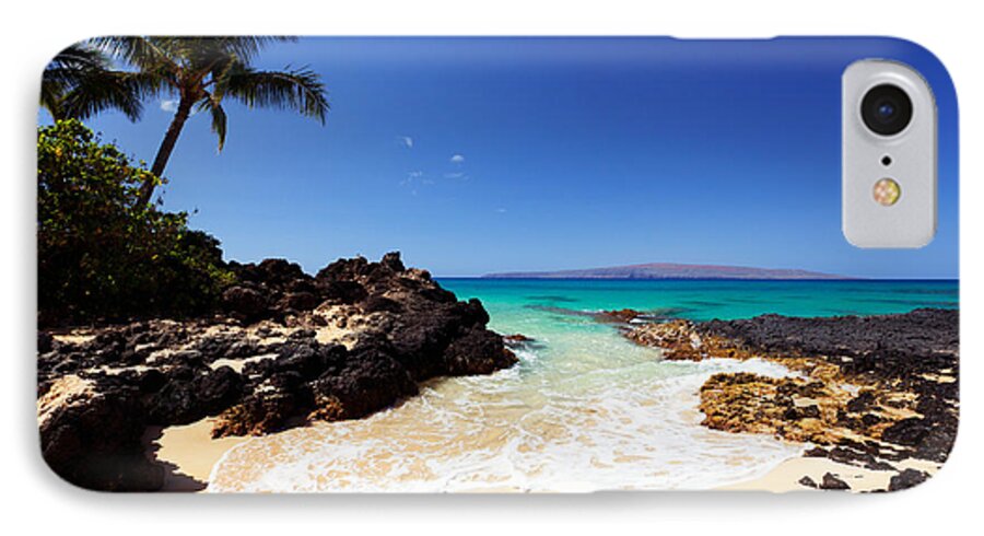 Beaches iPhone 7 Case featuring the photograph Blue Sky at Secret Beach Makena by David Olsen