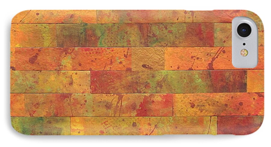Abstract iPhone 7 Case featuring the painting Brick Orange by Kathy Sheeran