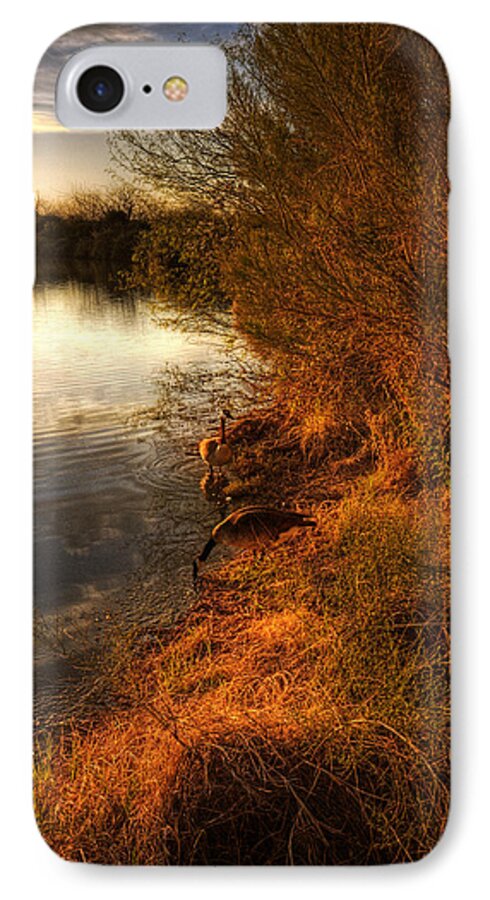 Sunset iPhone 7 Case featuring the photograph By The Evening's Golden Glow by Saija Lehtonen