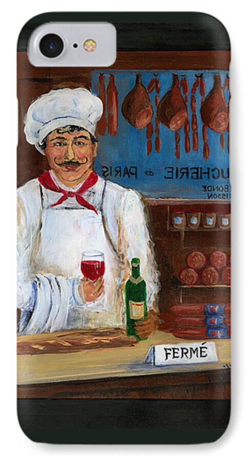 Paris iPhone 7 Case featuring the painting Chef at Days End by Marilyn Dunlap