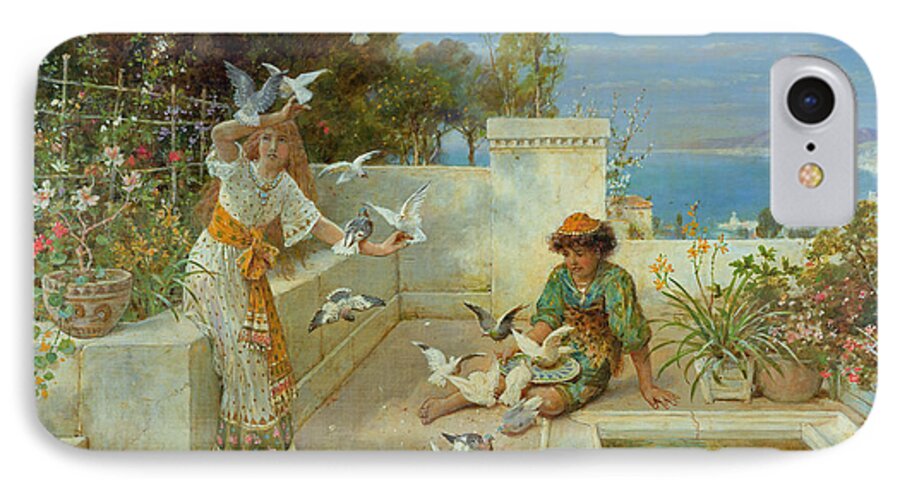 Children iPhone 7 Case featuring the painting Children by the Mediterranean by William Stephen Coleman