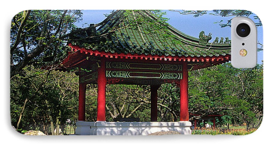 Chinese Gardens iPhone 7 Case featuring the photograph Chinese Gardens Garden Pavilion 21B by Gerry Gantt