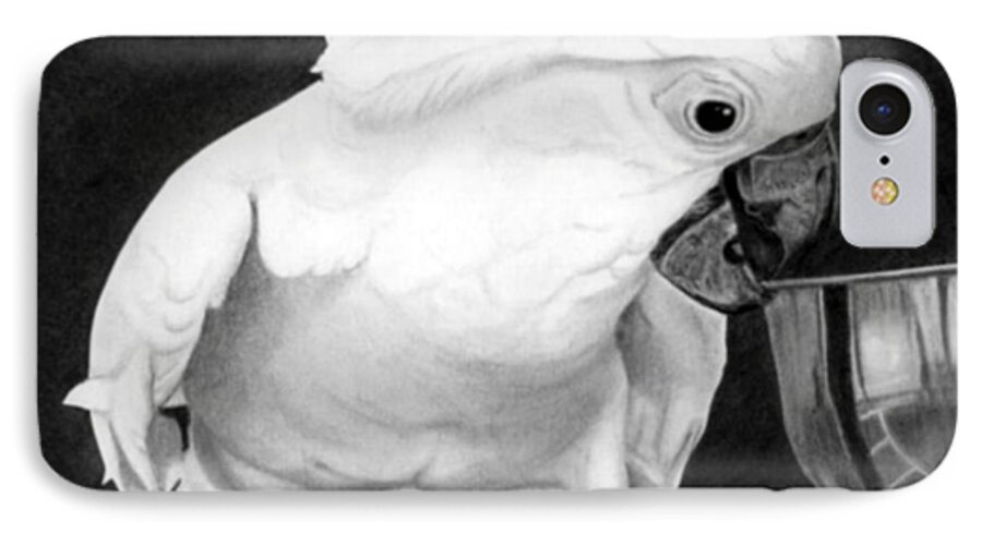 Bird iPhone 7 Case featuring the drawing Cockatoo by Ana Tirolese