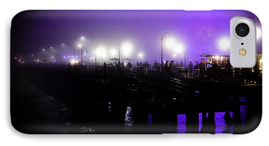 Art iPhone 7 Case featuring the photograph Cool Night at Santa Monica Pier by Clayton Bruster
