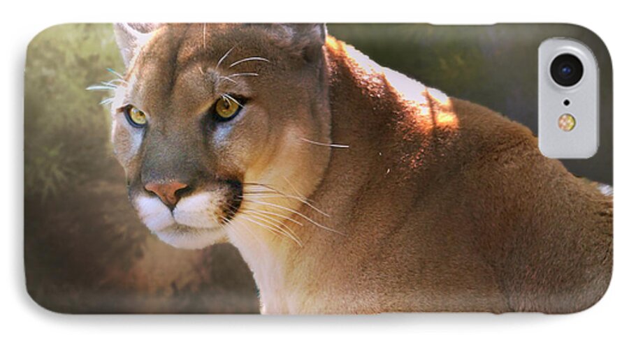 Cougar iPhone 7 Case featuring the digital art Cougar by Mary Almond
