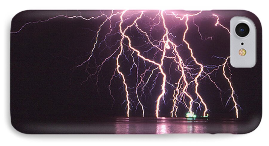 Lightning iPhone 7 Case featuring the photograph Dancing on Water by Robert Caddy