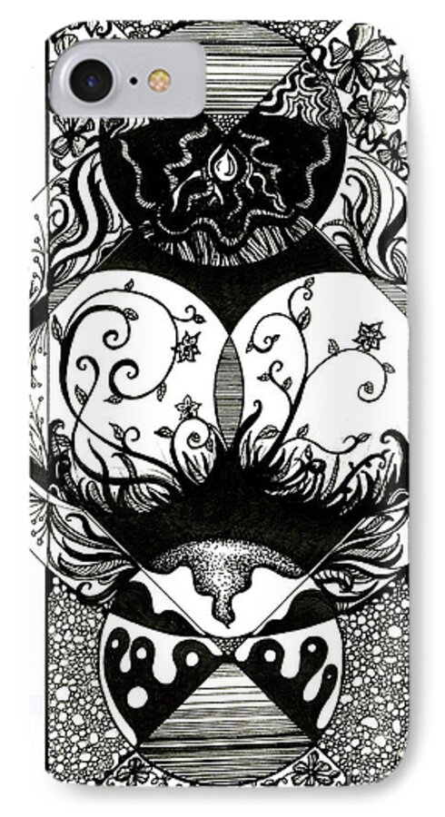 Earth iPhone 7 Case featuring the drawing Tranquility by Danielle Scott