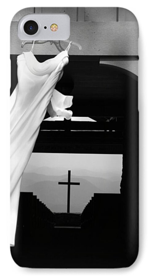 Art iPhone 7 Case featuring the photograph Dress and Cross by Kelly Hazel
