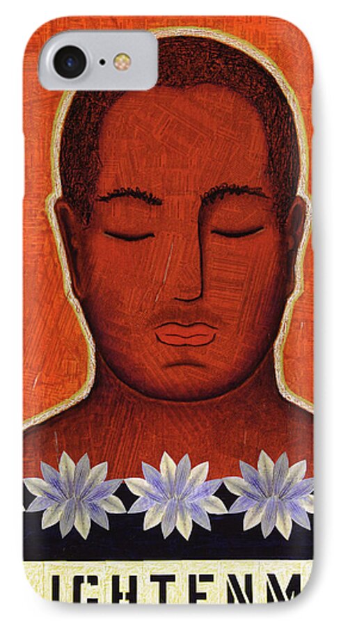 Buddha iPhone 7 Case featuring the mixed media Enlightenment by Gloria Rothrock