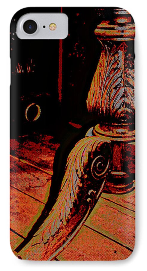 Antique Table Leg iPhone 7 Case featuring the photograph Feathered Wood by Diane montana Jansson
