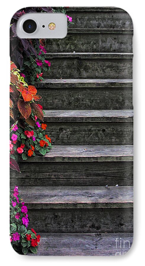In Focus iPhone 7 Case featuring the photograph Flowers and Steps by Joanne Coyle