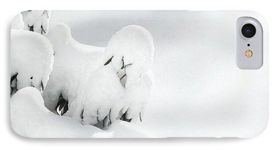Winter iPhone 7 Case featuring the photograph Ghostly Snow Covered Bush by Pamela Hyde Wilson