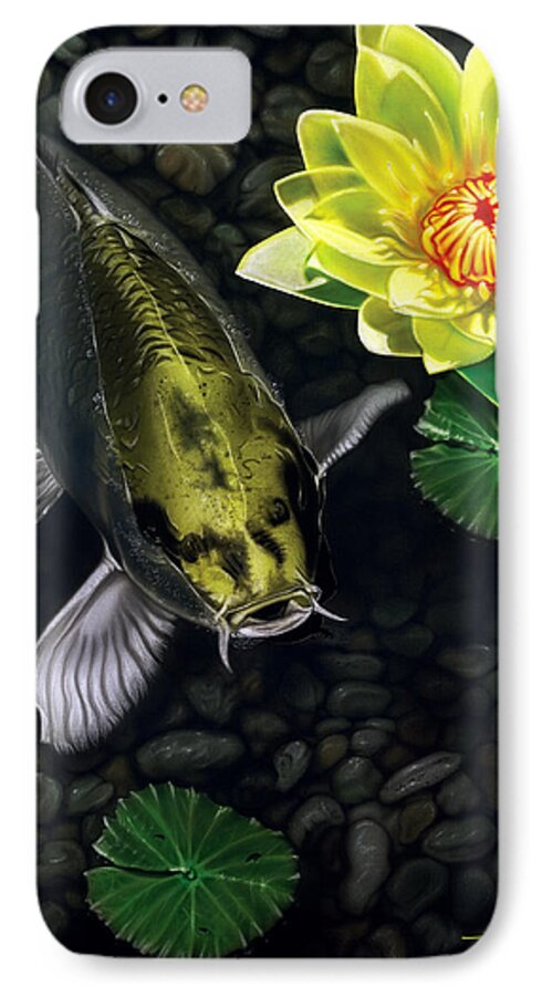 Koi iPhone 7 Case featuring the painting Gold Rush by Dan Menta