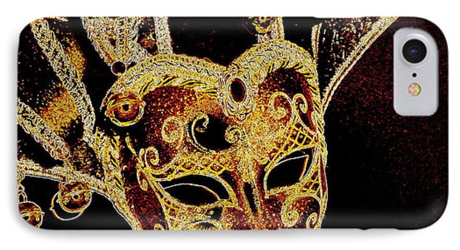 Mask iPhone 7 Case featuring the photograph Golden Mask by Lori Seaman
