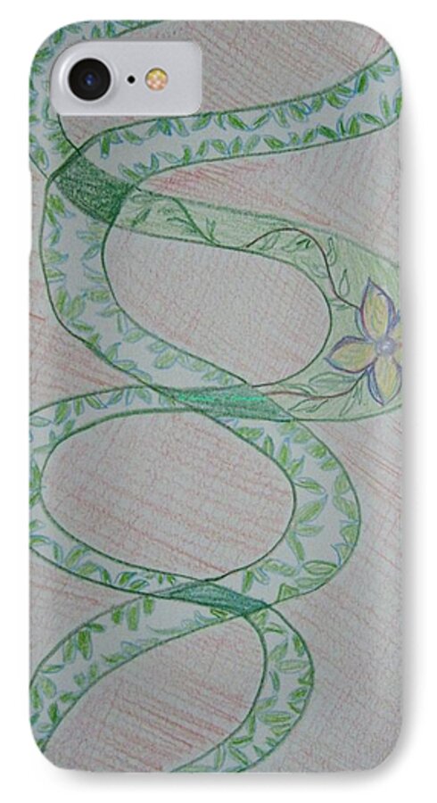 Floral Green Helix iPhone 7 Case featuring the painting Helix by Sonali Gangane