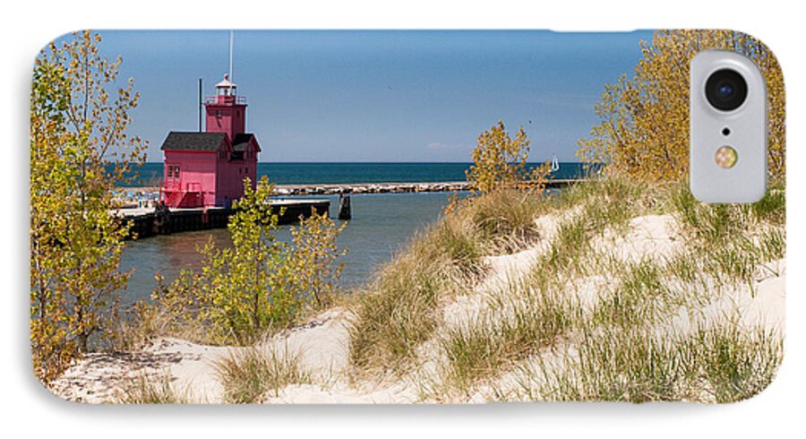 Holland iPhone 7 Case featuring the photograph Holland MI Lighthouse by Larry Carr