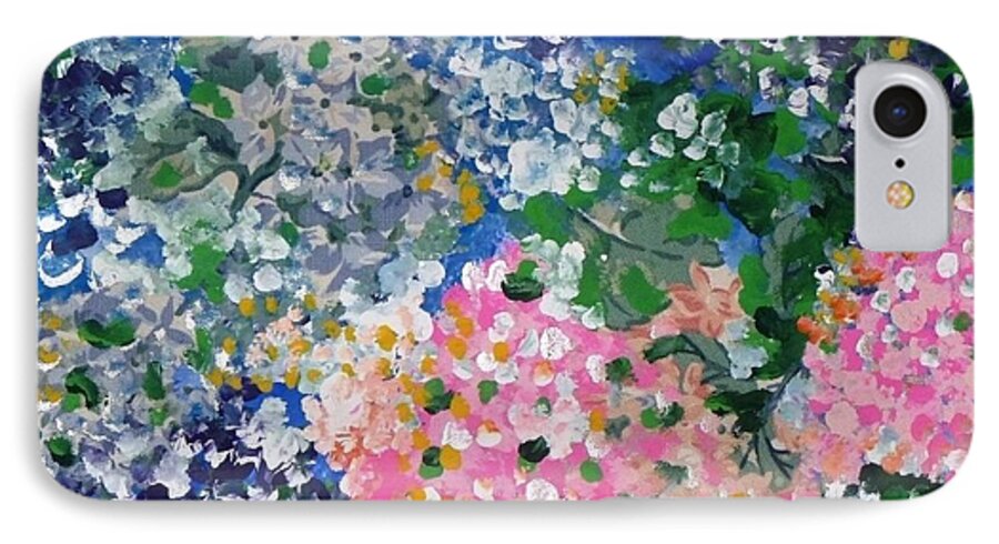 Flowers iPhone 7 Case featuring the painting Hydrangeas I by Alys Caviness-Gober