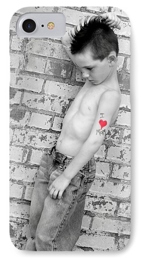 Boy iPhone 7 Case featuring the photograph I Heart Mom by Kelly Hazel