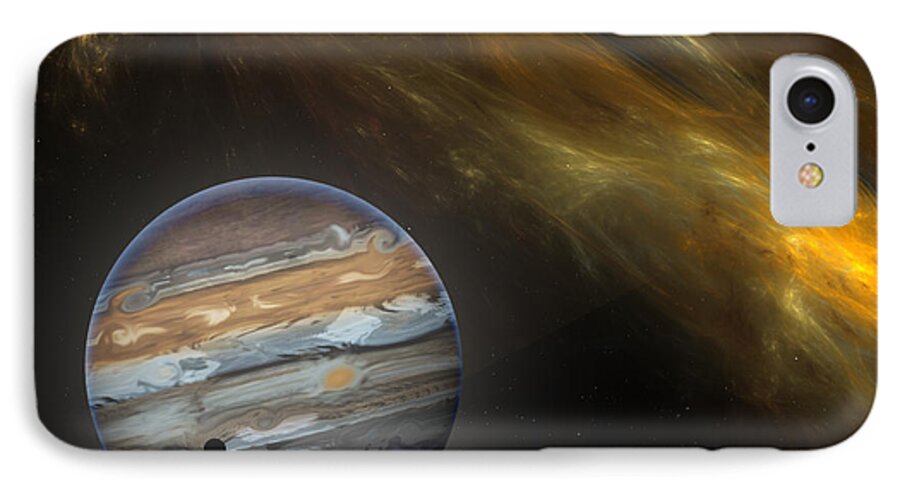 Abstract iPhone 7 Case featuring the digital art Jupiter by Gordon Engebretson