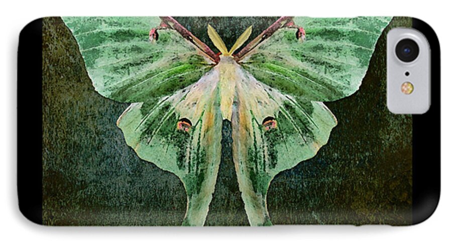 Moth iPhone 7 Case featuring the digital art Luna by Deborah Smith