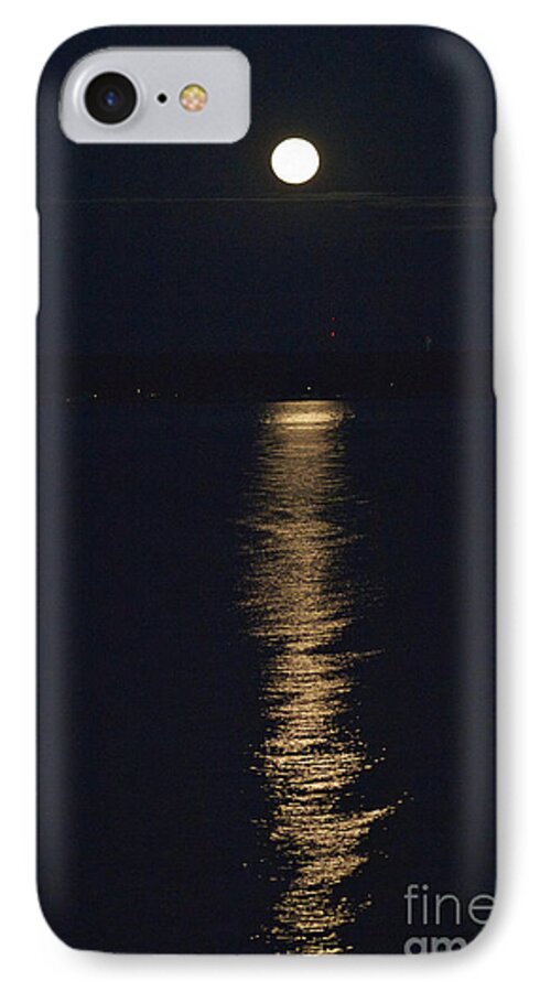 Moon iPhone 7 Case featuring the photograph Moon over Seneca Lake by William Norton