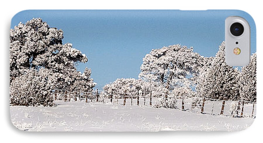 Snow iPhone 7 Case featuring the photograph Nine Below by Bob and Nancy Kendrick