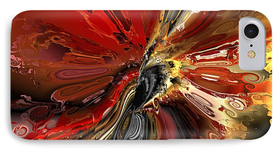 Contemporary iPhone 7 Case featuring the digital art OK who spilled the paint by Claude McCoy