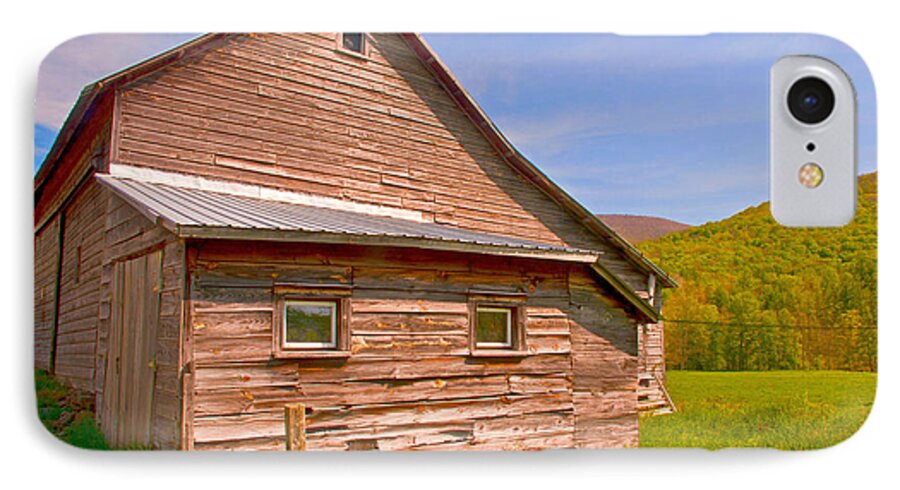 Landscape iPhone 7 Case featuring the photograph Old Barn in the Valley by Nancy De Flon