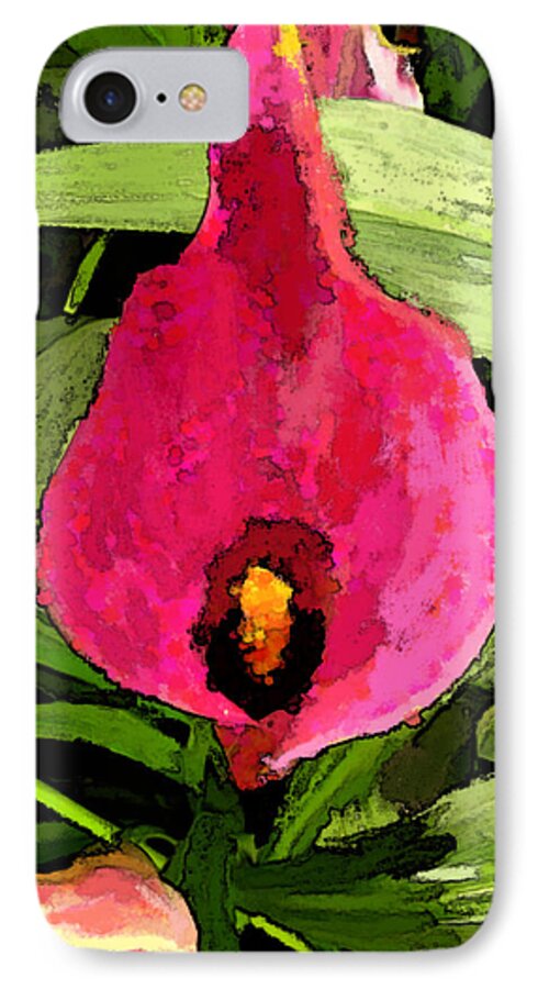 Nature iPhone 7 Case featuring the photograph Painted Pink Cala Lily by Debbie Portwood