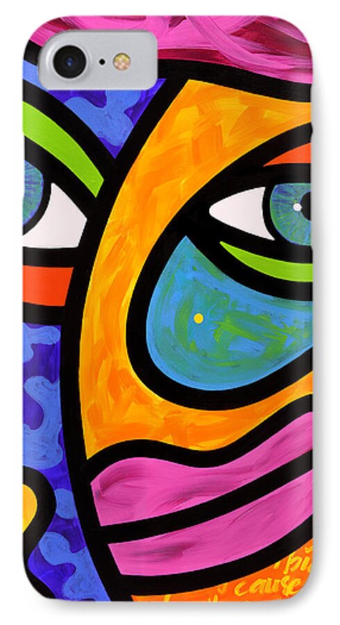 Eyes iPhone 7 Case featuring the painting Penelope Peeples by Steven Scott