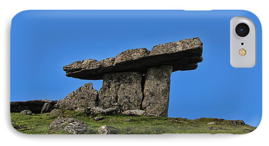 Poulnabrone iPhone 7 Case featuring the photograph Poulnabrone Dolmen by David Gleeson